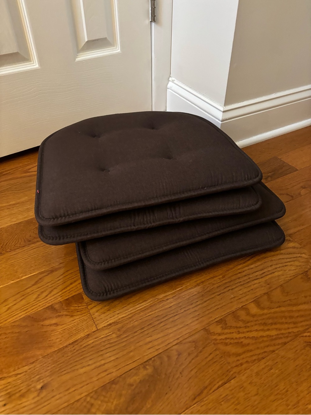 Set of 4 Dark Brown Seat Cushions